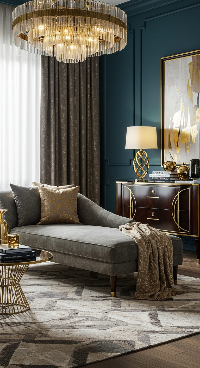 Elegantes Wohnzimmer mit Gold