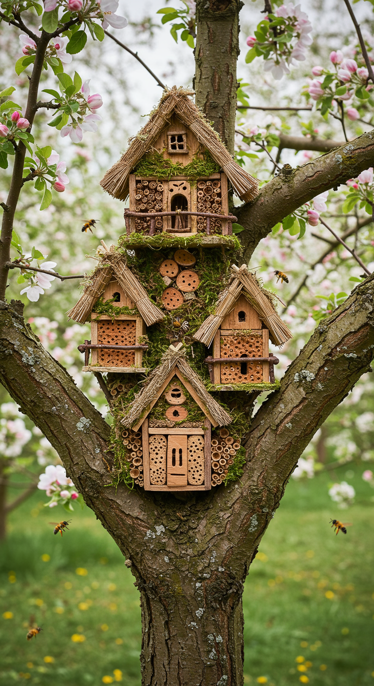 Insektenhotel im Apfelbaum