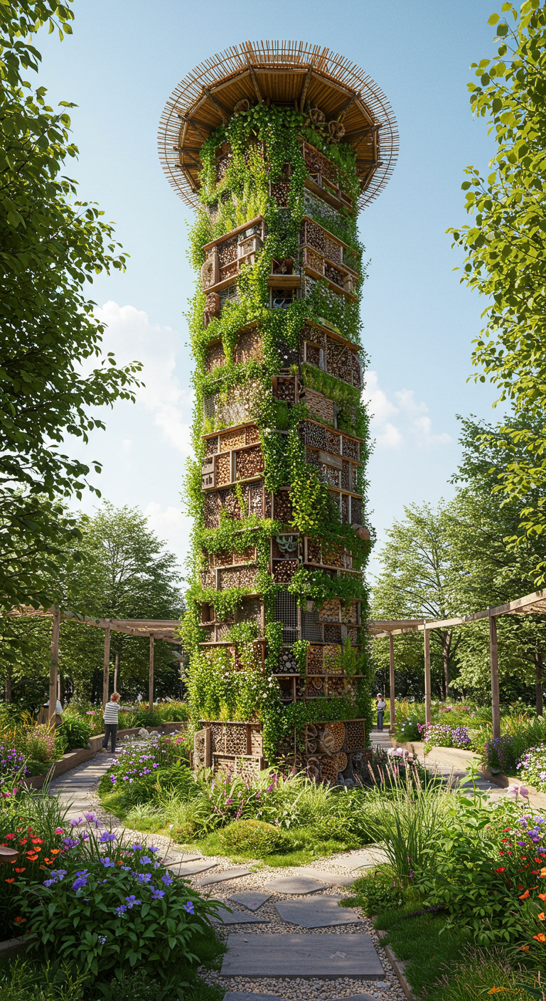 Grüner Insektenhotel Wolkenkratzer