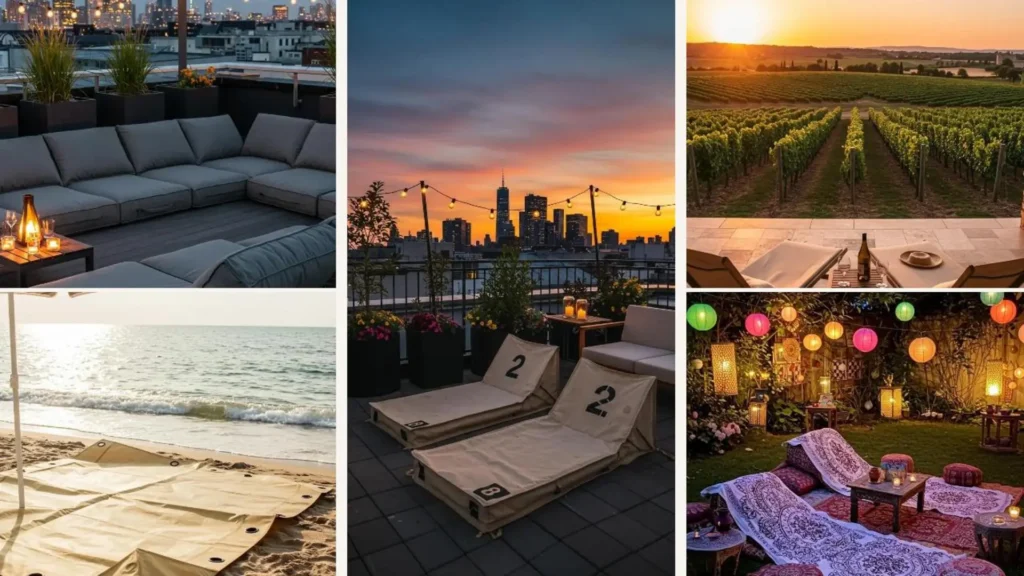 Stylische Outdoor-Loungematten, selbstgemacht aus alten Segeltuchplanen, schaffen eine entspannte Atmosphäre im Garten. DIY-Ideen für Ihr Zuhause.