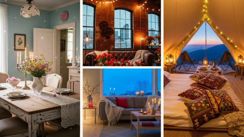 Vier stimmungsvolle Deko-Sets für romantische Date Night Atmosphären und den perfekten Valentinsabend.