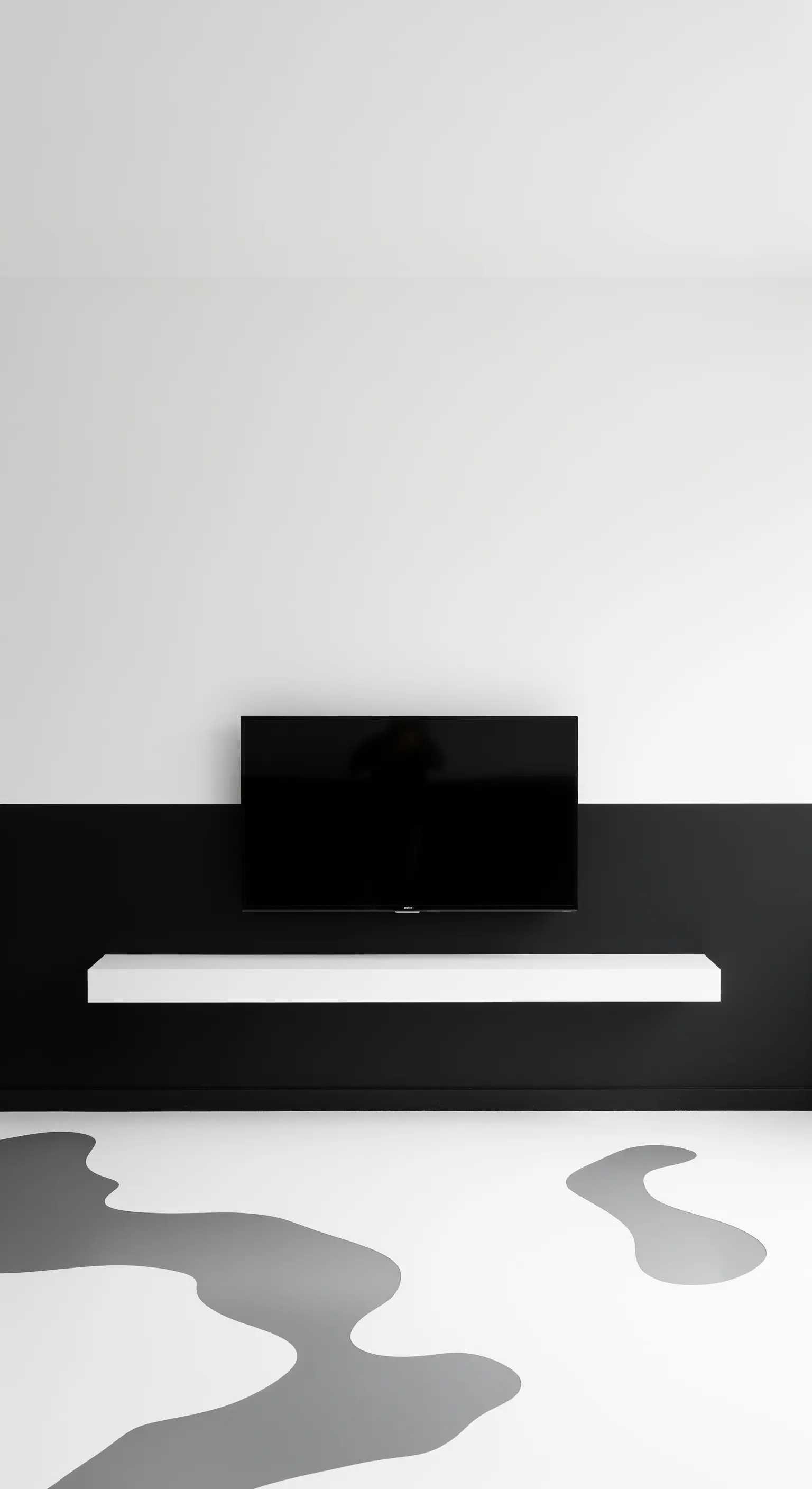 Wand halb schwarz, halb weiß gestrichen