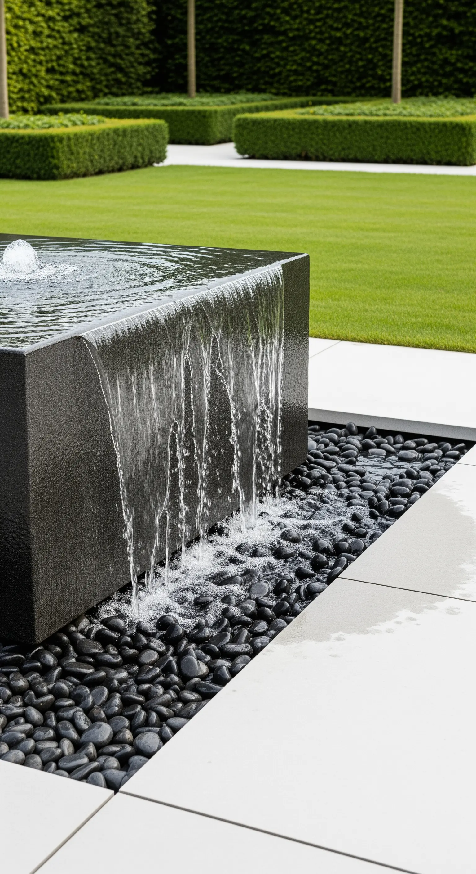 Moderner kubischer Brunnenstein