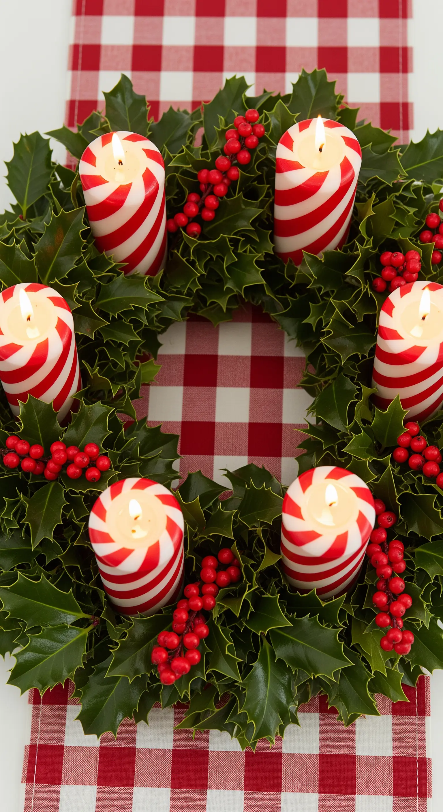 Dichter Blumenkranz aus dunkelroten Rosen und Dahlien mit goldenen Kerzen