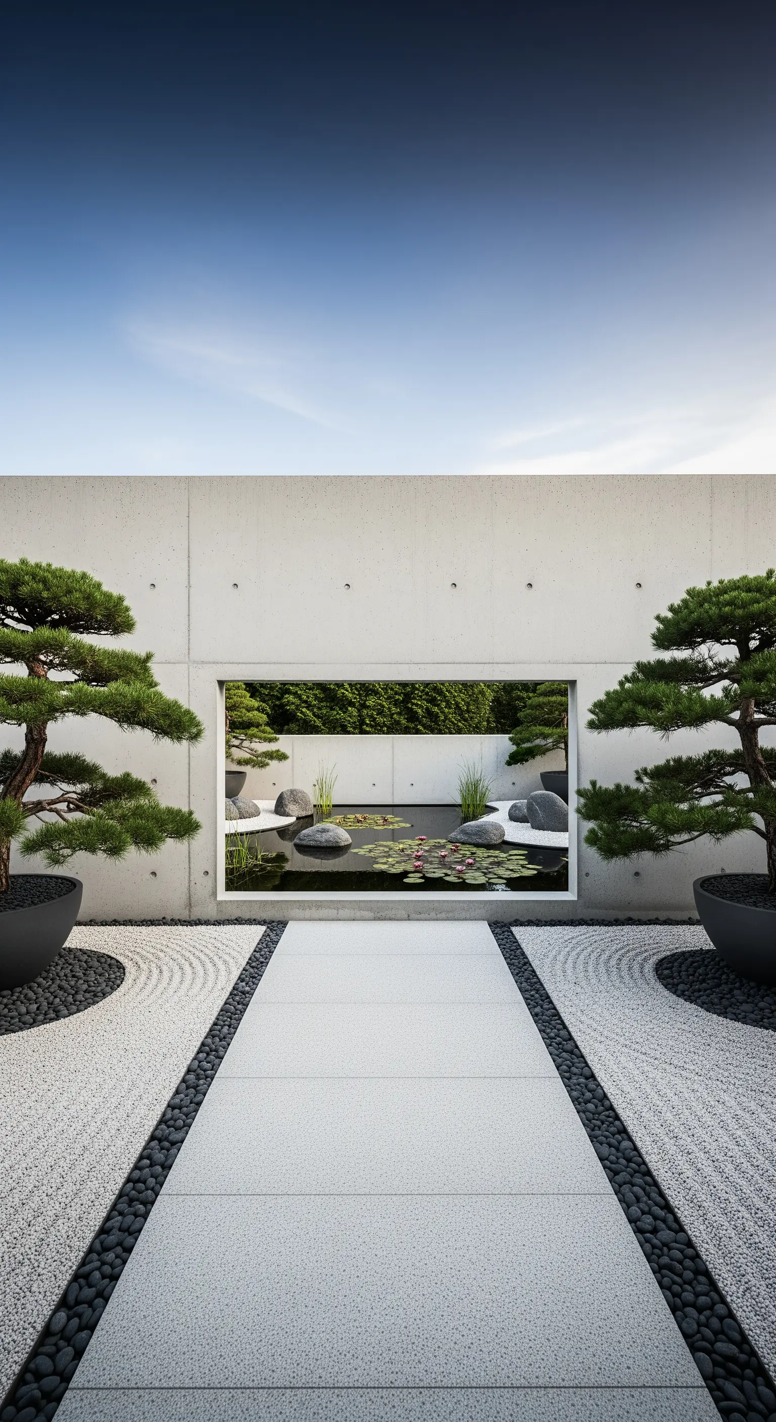 Wandausschnitt mit Blick auf Bonsai