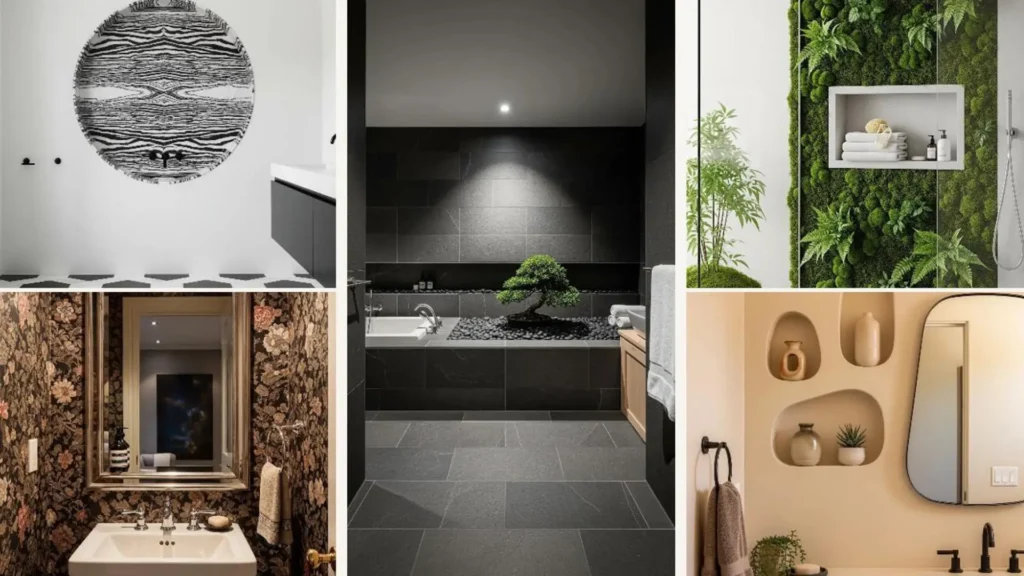 Inspiration für exklusive Badezimmer: Eine Collage mit verschiedenen Designer-Wandnischen als Statement.