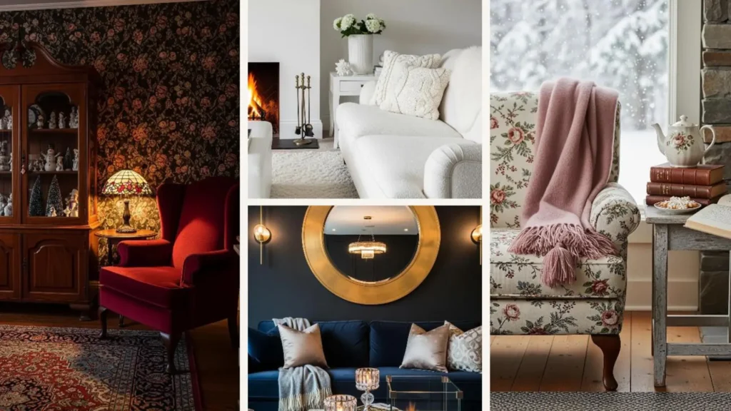 Einladendes Wohnzimmer mit Kamin, gemütlichem Sofa und Decke, perfekt für warme Winter-Wohnideen trotz Kälte.