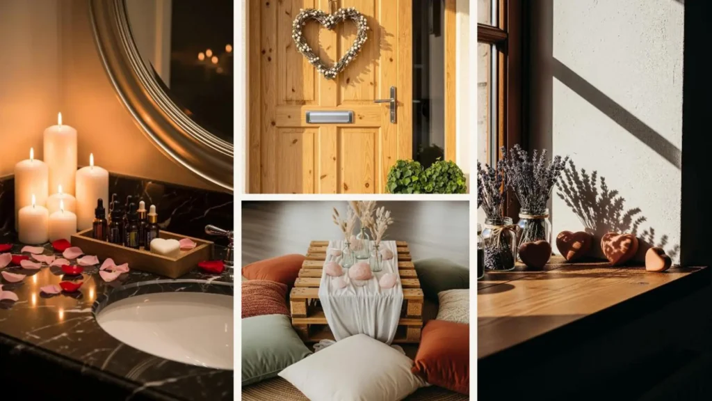 Romantische, minimale Boho-Dekoideen für entspannte Valentins-Vibes mit Kerzen, Herzen & Lavendel.