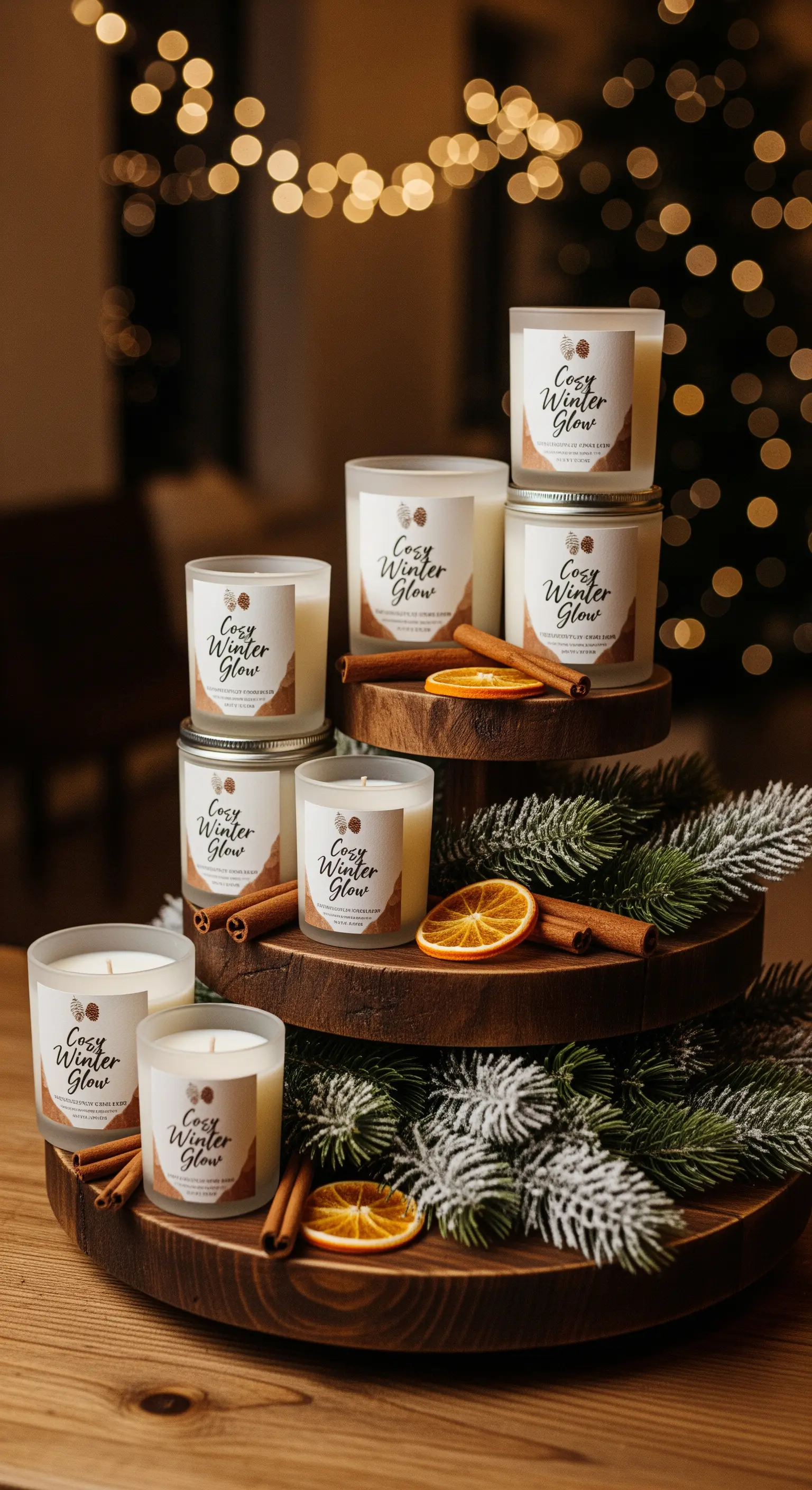 Mehrstufiges Holztablett mit