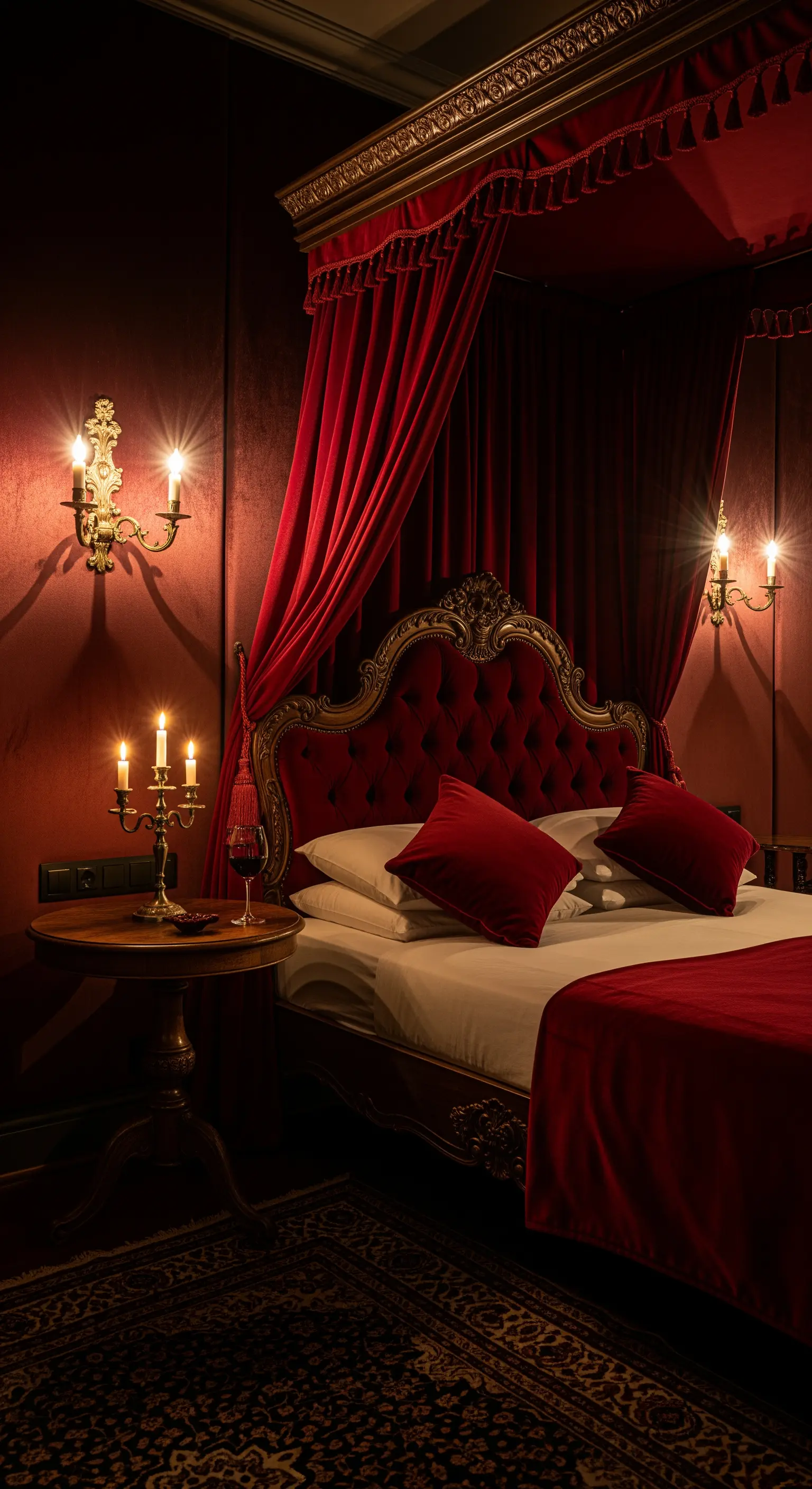 Futuristisches Himmelbett, Neon-Beleuchtung, Schwarz, minimalistisch, avantgardistisch