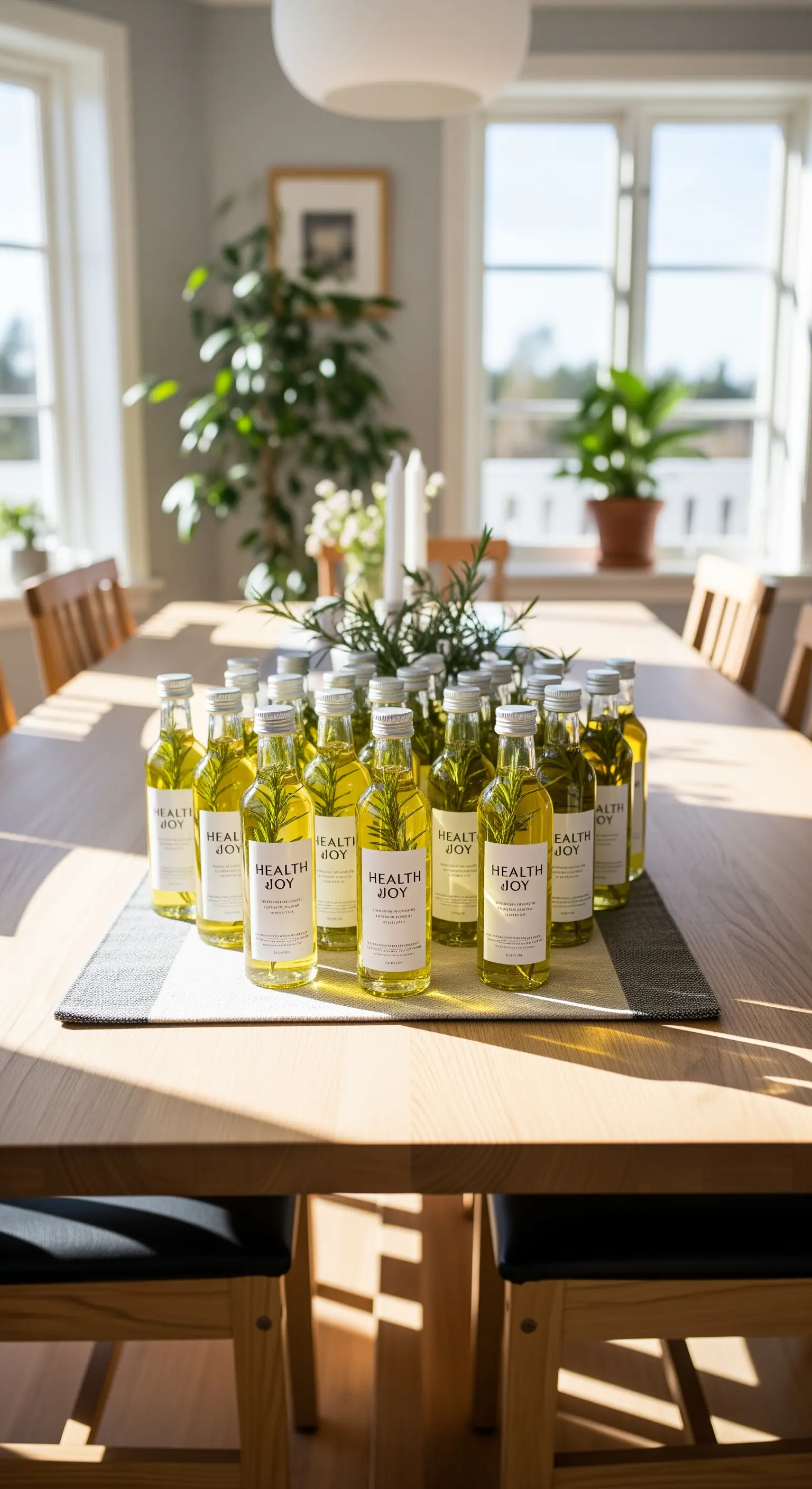 Kleine Ölflaschen mit Rosmarin und