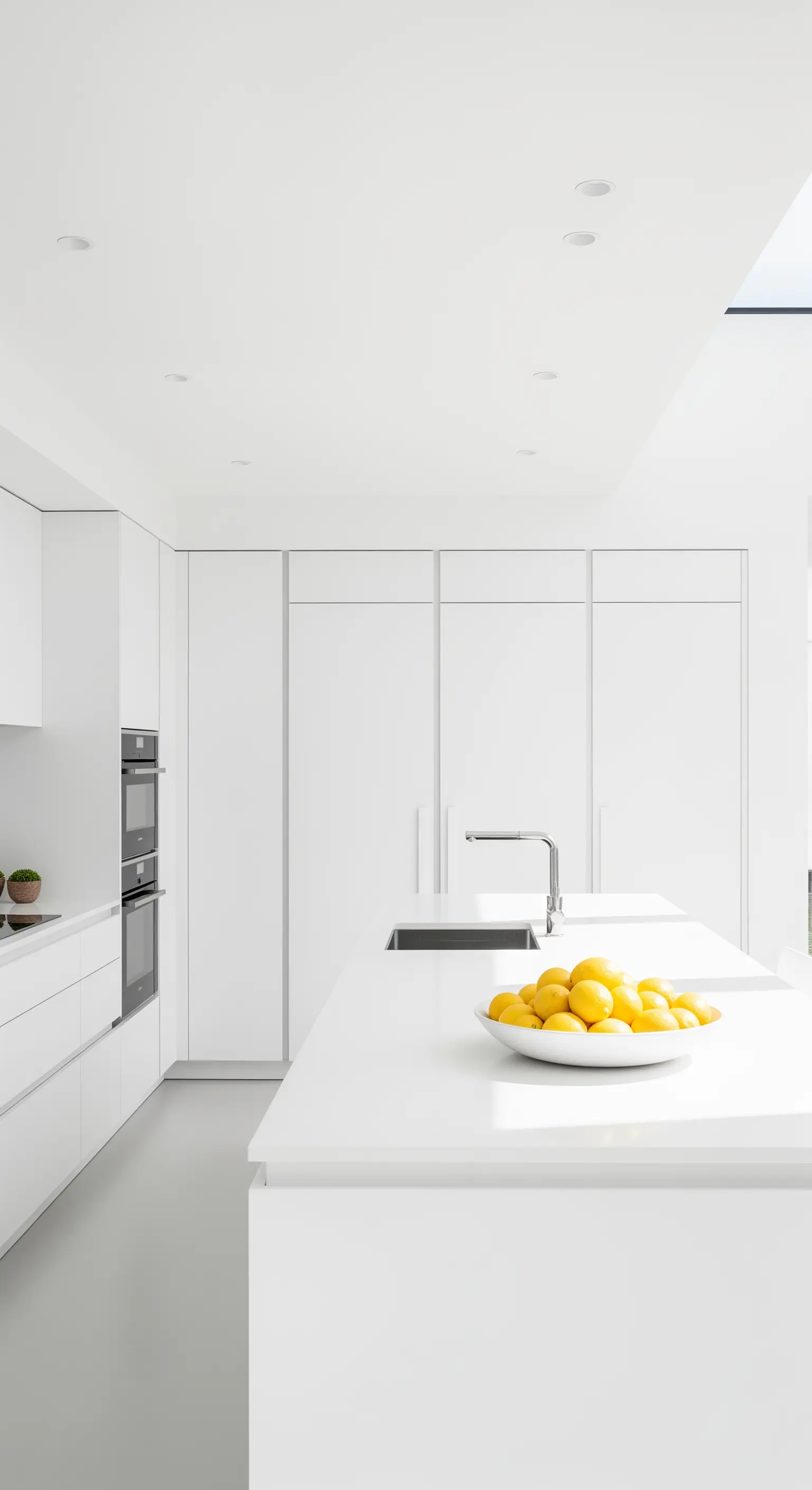 Zitronenschale in weißer Küche