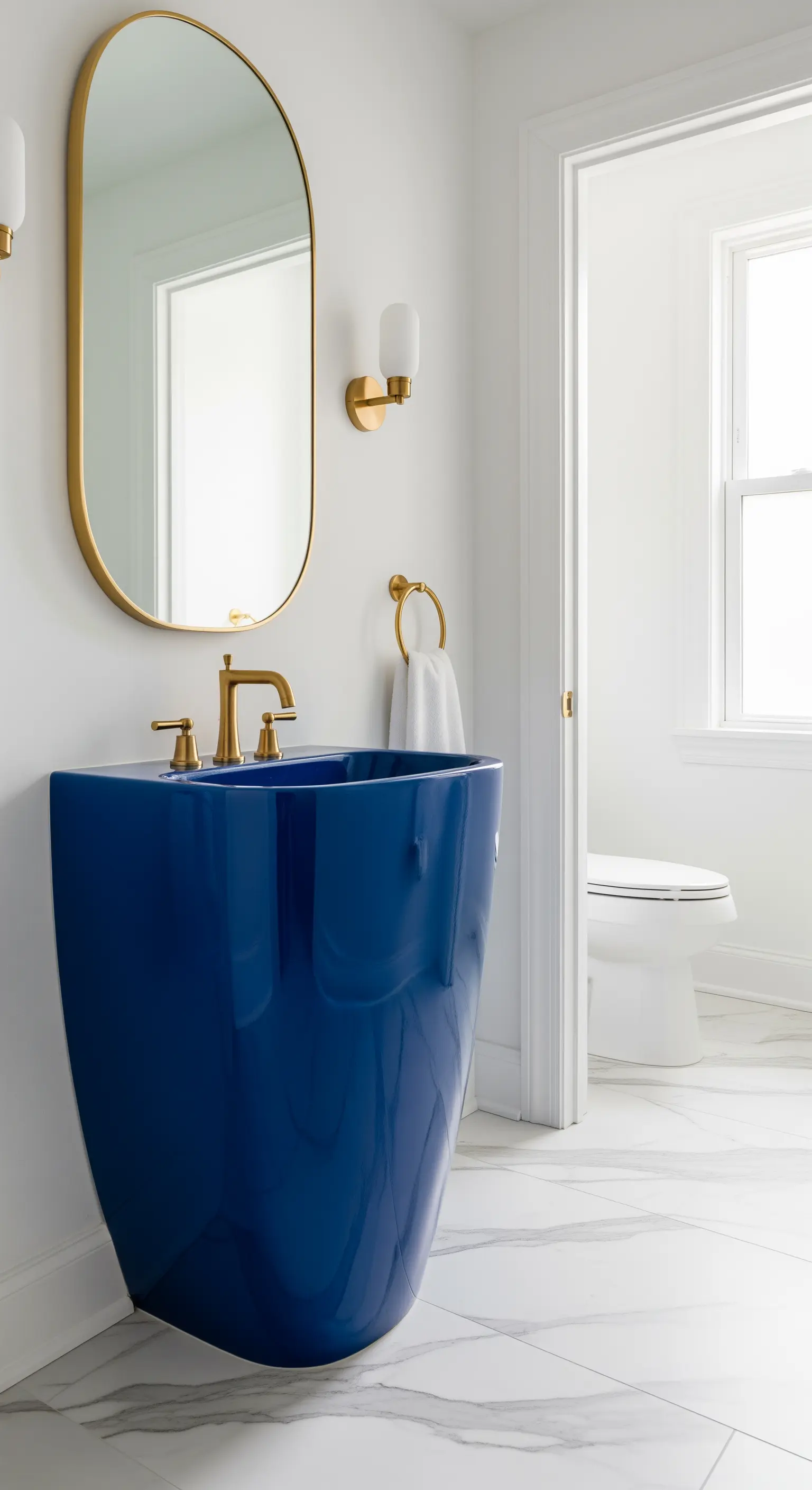 Aufsatzwaschbecken, gefertigt aus einer aufgeschnittenen Amethyst-Druse mit Kristallen.