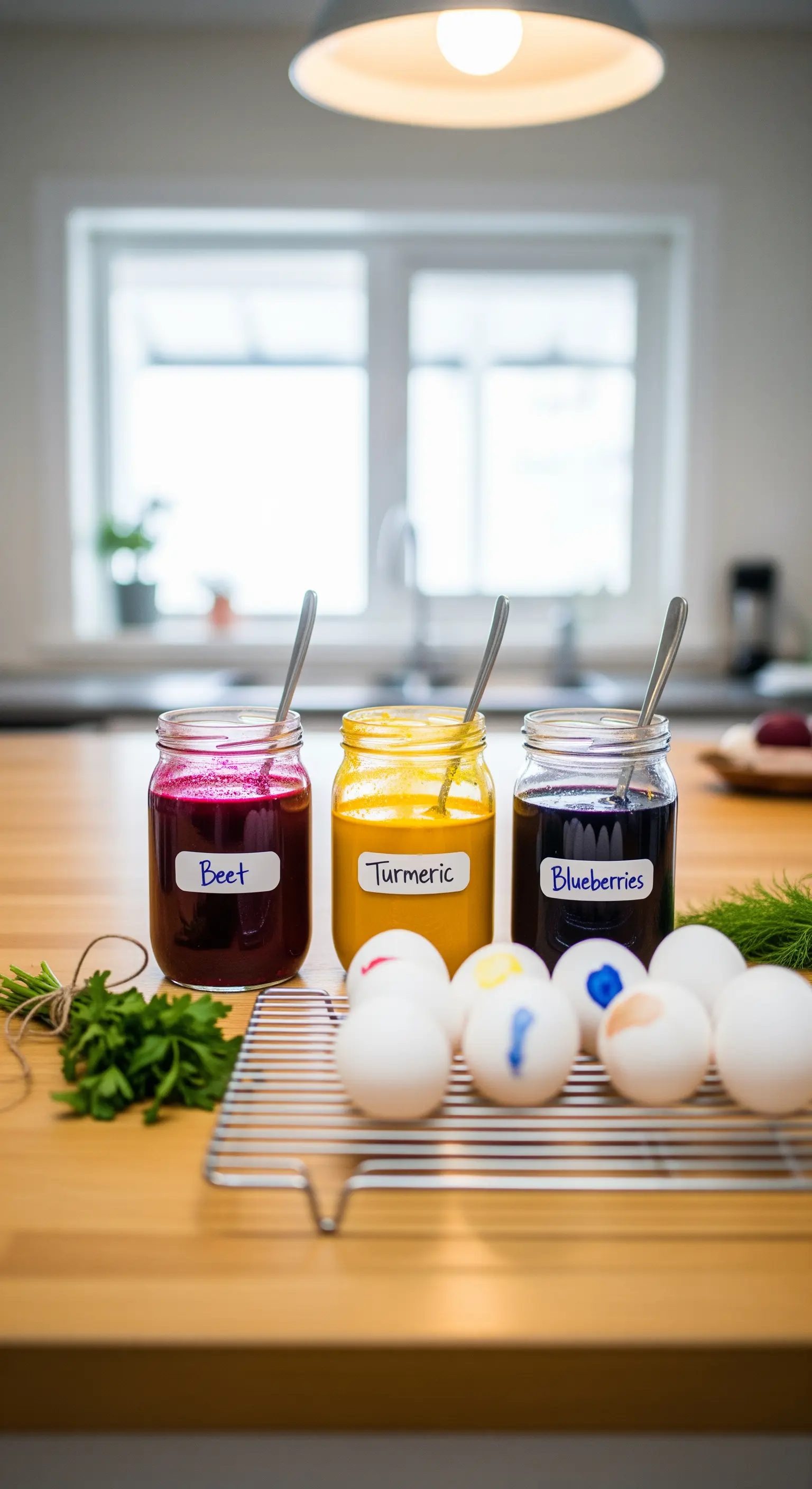 Natürliches Eierfärben mit Rote Bete, Kurkuma und Blaubeeren