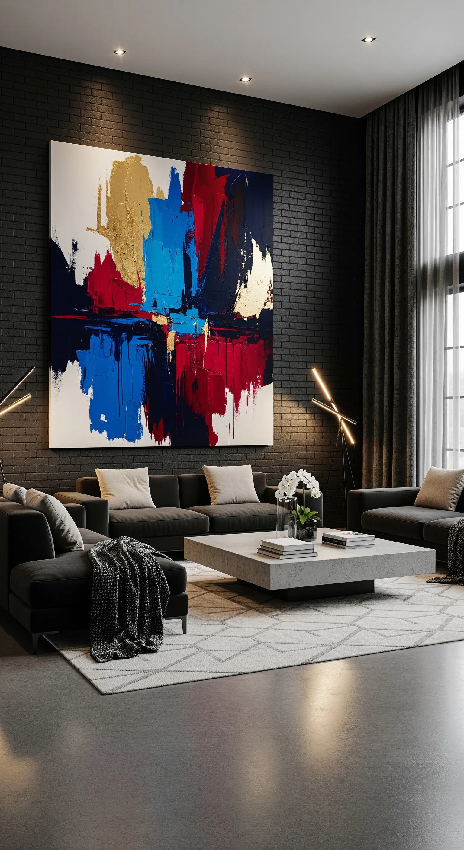 Goldenes Kunstwerk zwischen dunklen Bücherregalen