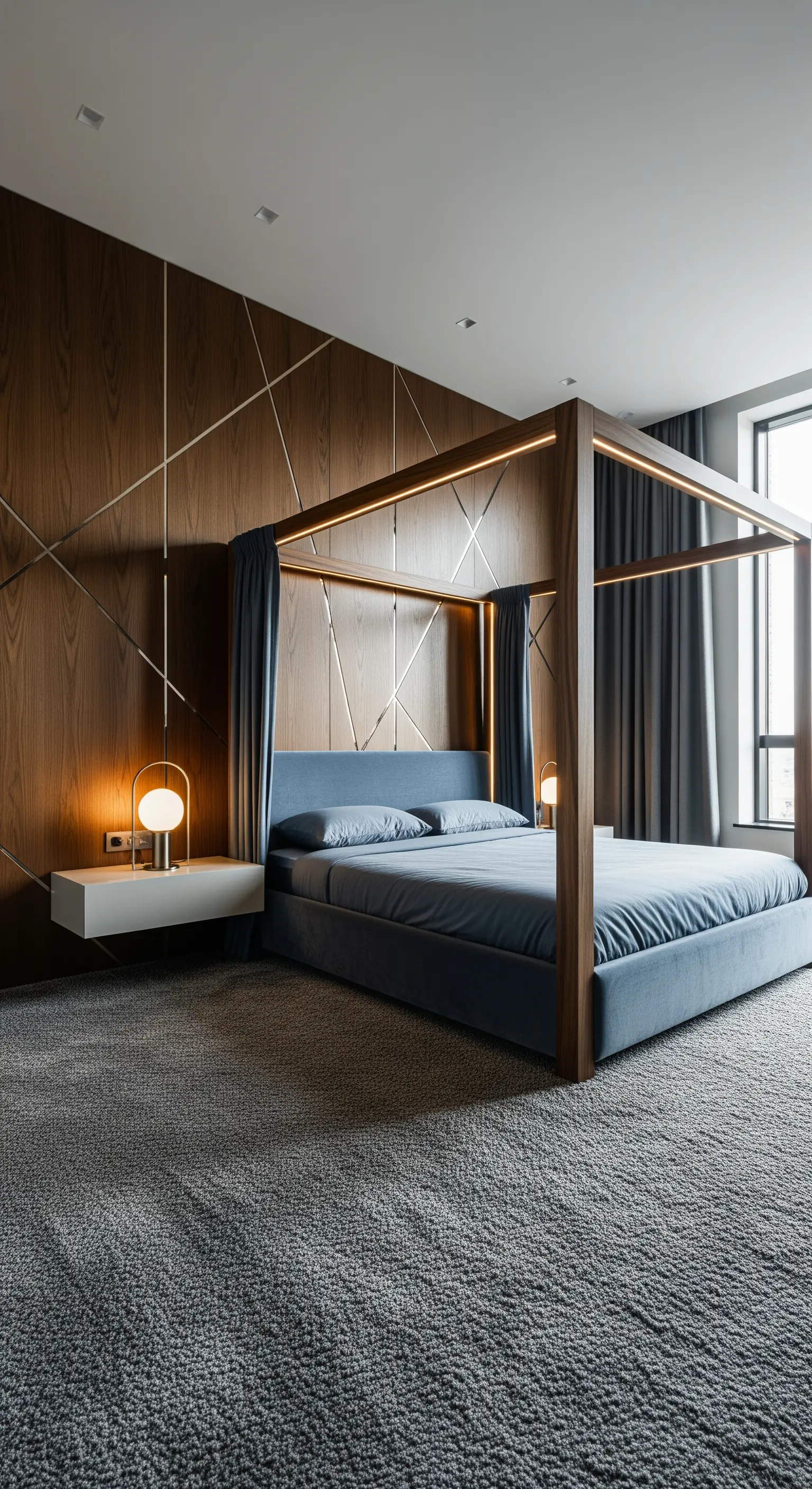 Himmelbett, Schwarz-Gold, Samt, barock, Kronleuchter, opulent, historisch