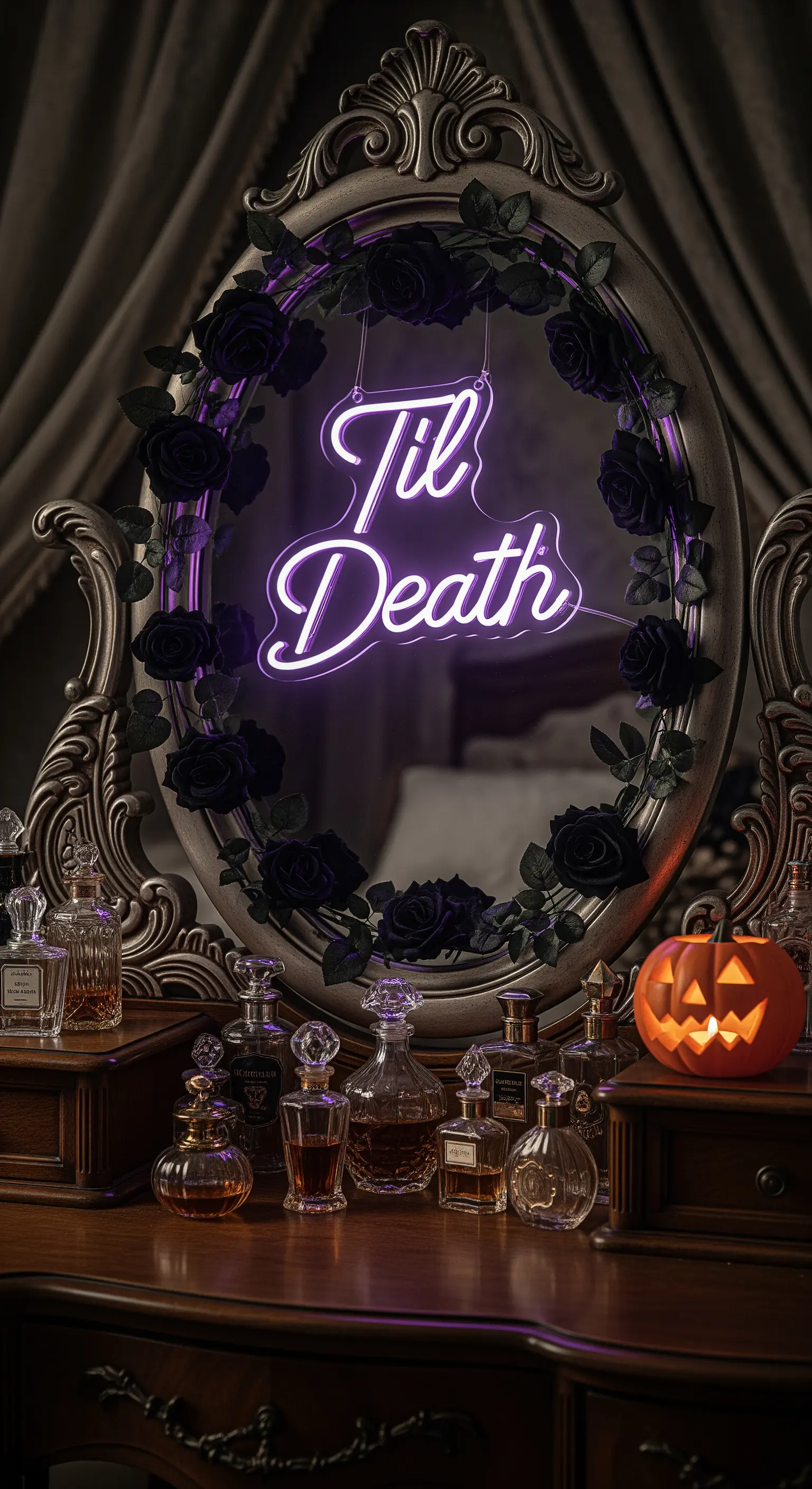 Schminktisch mit Vintage-Spiegel,