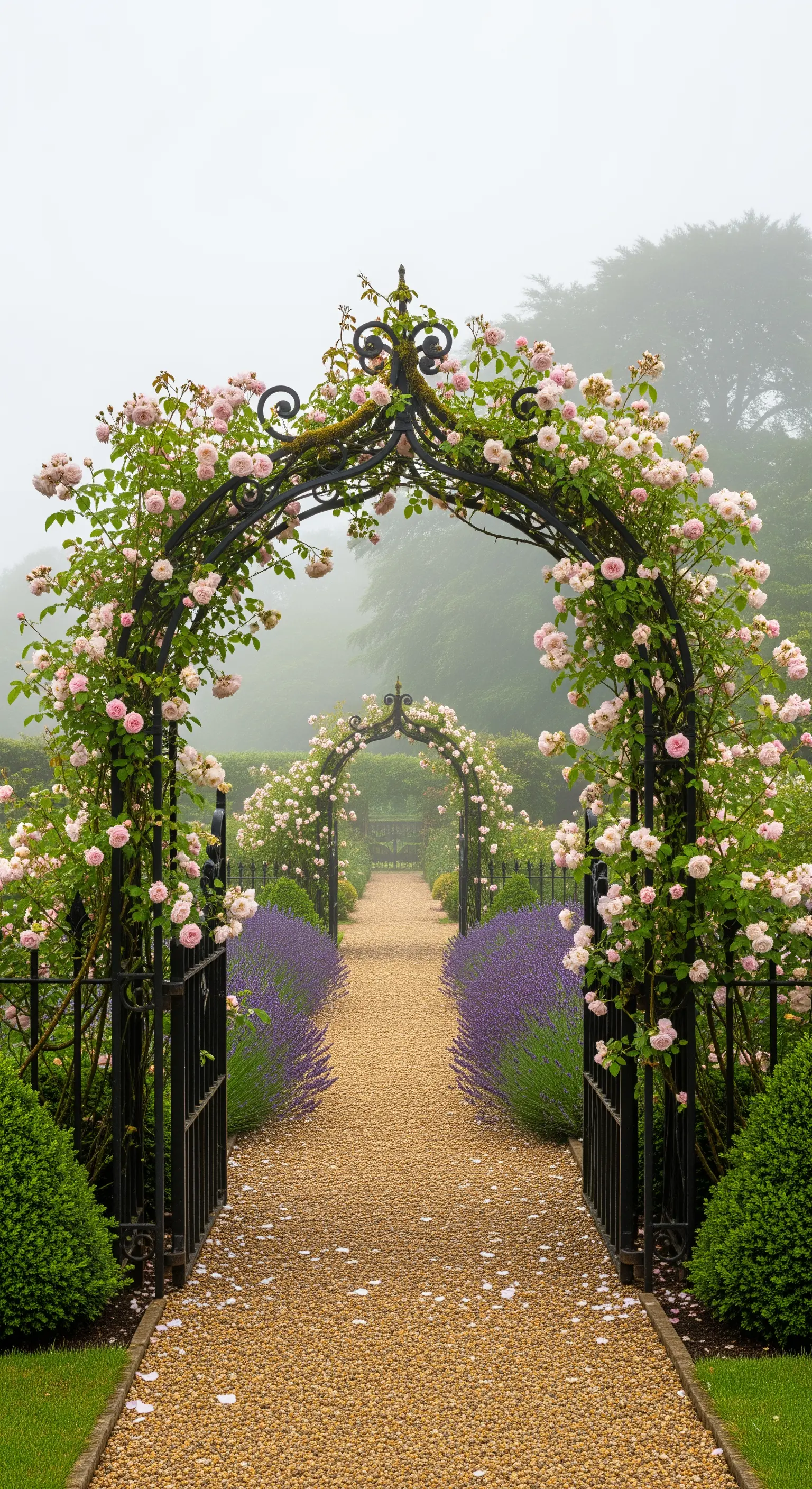 Rosentorbogen, Lavendelweg, Gartenweg, englischer Garten