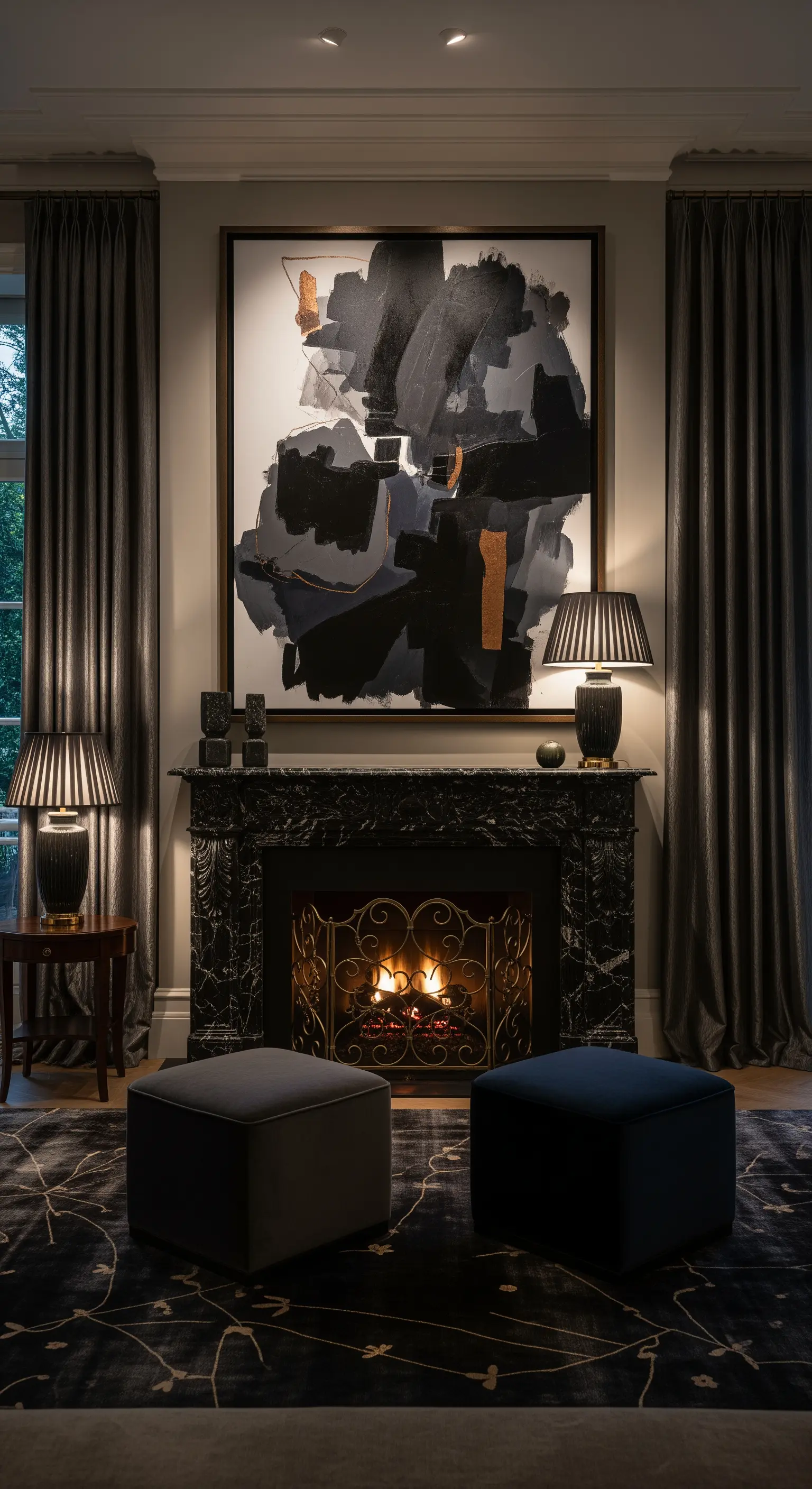 Dunkles monolithisches Wandrelief