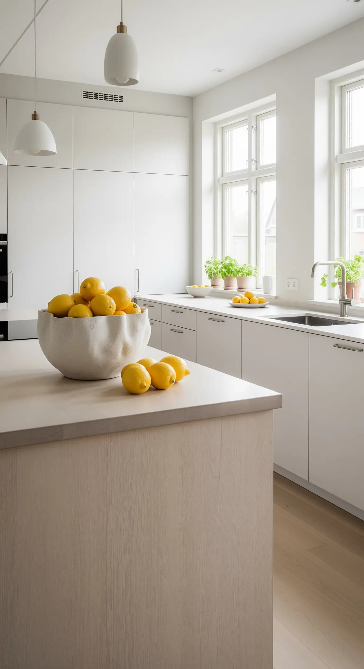 Organische Schale mit Zitronen